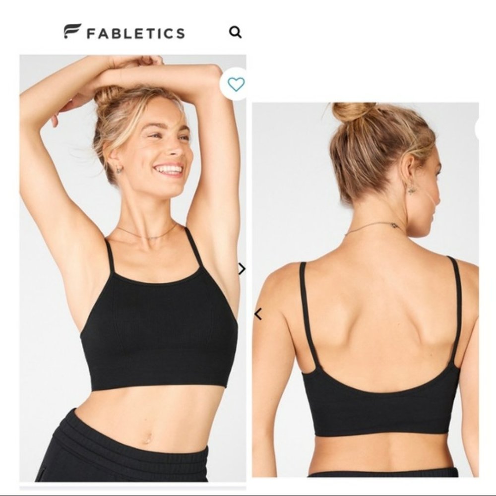 NWT Fabletics Kinsley Seamless Bralette Black M/8